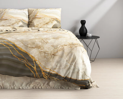 Mr. Sleep Original - Elegant Marble Taupe Dekbedovertrek